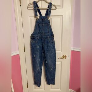 Denim overalls w/ adjustable straps. Size 29. Brand is Y.Z.
